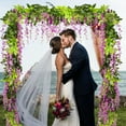 thumbnail image 1 of Enredaderas de flores de glicina artificial 4 paquetes de guirnalda colgante de seda | 1,8 metros cada uno | Hojas verdes realistas | Arco de boda Fiesta Decoración al aire libre del hogar |, 1 of 8