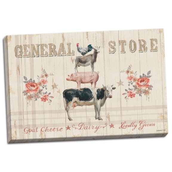 Gango Home Decor Country-Rustic Farm Patchwork I by Danhui Nai (Ready to Hang); One 24x16in Hand-Stretched Canvas