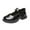 Black, variant on DxhmoneyHX Girls Dress Shoes Cute Ankle Strap Faux Leather Shoes School Uniform Fashion Solid Mary Jane Shoes for All Seasons Size 36
