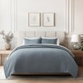 thumbnail image 6 of EVERGRACE Cotton Gauze King Bedspread, Ultra Soft Prewashed Pick Stitch Matelassé Coverlet, Lightweight Textured Oversized King Quilt Bedding Set for All Season, with 2 Shams, Fog Gray, 6 of 8