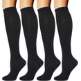 thumbnail image 1 of 4 Pairs Compression Socks for Men and Women 20-30 mmHg Compression Stockings, 1 of 5