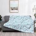 thumbnail image 2 of Naloa blue Scarf Bear Flannel Fleece Throw Blanket for Bed Couch, Thick Blanket - All Seasons Suitable for Women, Men and Kids-40"x30", 2 of 6