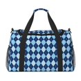 thumbnail image 1 of Easygdp Blue Squares Bolsa de Gimnasio, Bolsa de Viaje Duffel, Bolsa de Fin de Semana con Compartimentos, Bolsa de Mano para Noche, 1 of 7