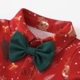 thumbnail image 4 of WUANDIXFA Baby Boy Christmas Outfit Long Sleeve Shirts Pants and Hat Holiday Party Cute Print Fall Winter Clothes,Dark Green,6-9 Months, 4 of 8