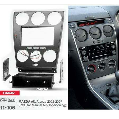 Din Black Dash Kit - Black Double Din Dash Kit Radio Stereo Wiring Harness Install Fitted For Mazda 6