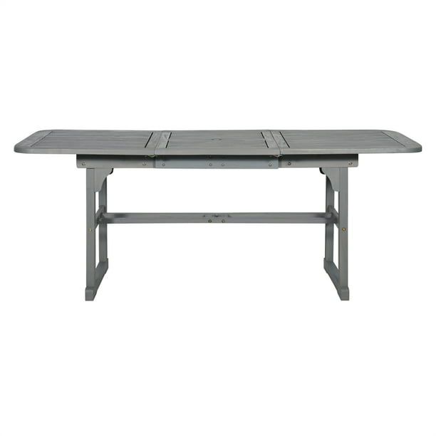 Extendable Outdoor Wood Patio Dining Table - Grey Wash - Walmart.com