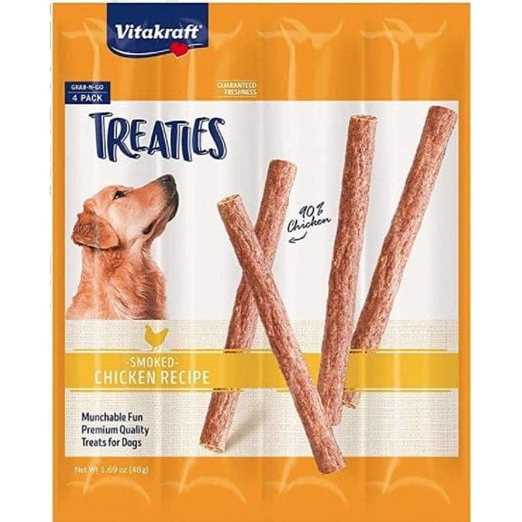 VitaKraft Treaties Smoked Chicken Grab-n-Go Dog Treats [Dog, Treats Packaged] 4 count