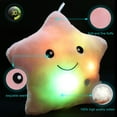 thumbnail image 6 of Somnr Creative Twinkle Glowing Stars Shape Plush Throw Pillow, LED Night Light Pillow Cushions Stuffed Toys Gifts for Kids, Christmas (Pink), 6 of 6