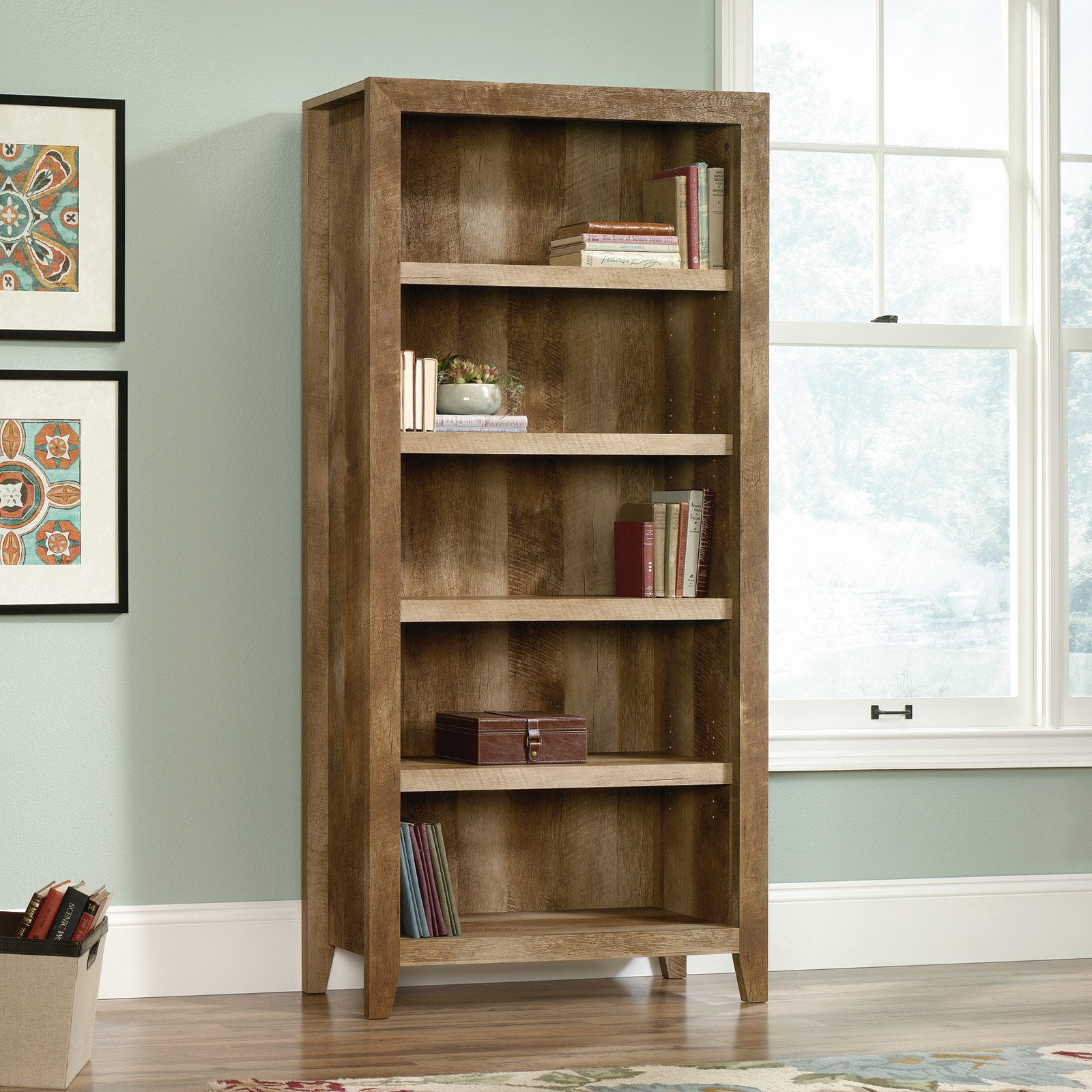 Sauder Dakota Pass 5 Shelf Bookcase Craftsman Oak Finish Com