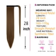 thumbnail image 7 of Youloveit Clip On Ponytail Hair Extensions for Women Wrap Around Thick Straight Hairpiece, Soft Straight Pony Tail Hair Synthetic Hairpiece, 160g Brown/Light Auburn(28" Ash Blonde), 7 of 7