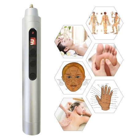 Global Care Market Electric Meridian Acupuncture Pen - Metal Massage Pen with Multiple Tips