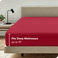 thumbnail image 5 of Bare Home 2-Pack Fitted Sheets - 4 Twin XL Size Sheets - Premium 1800 Collection - Deep Pocket - Split King, Red, 5 of 8