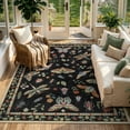 thumbnail image 5 of Moynesa Insect 6'x9' Area Rugs Washable Rug for Living Room Soft Natural Bedroom Rug Vintage Cottage Accent Carpet for Dining Room Sunroom Playroom Stain Resistant Non Slip, Black, 5 of 12