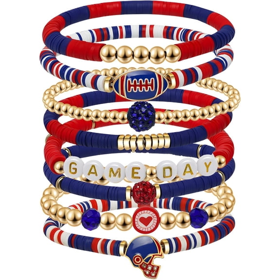 AEXTO Game Day Football Charm Bracelet: Stackable Sports Jewelry for Moms & Dads - Perfect for Football Fans