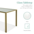 thumbnail image 2 of Best Choice Products 5-Piece Kitchen Dining Table Set w/ Glass Tabletop, 4 Faux Leather Chairs - Ivory/Gold, 2 of 7