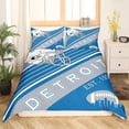 thumbnail image 2 of Sports Football Duvet Cover White and Sky Blue Rugby Helmet Bedding Set King, American Football City Themed Comforter Cover Retro 3D Ball Game Quilt Cover with 2 Pillowcases(Detroit), 2 of 6