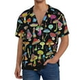 thumbnail image 3 of Gaeub Bright Mushrooms Men's Lapel Short Sleeve Shirt, Relaxed Fit Shirt, Soft and Breathable for Outdoors Party Travel - Medium, 3 of 7
