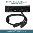 thumbnail image 6 of MIDI DIN 5-Pin Splitter Y Adapter Cable, Din 5Pin Male to Dual 2 Female Audio MIDI Adapter Extension Cable, 6 of 8