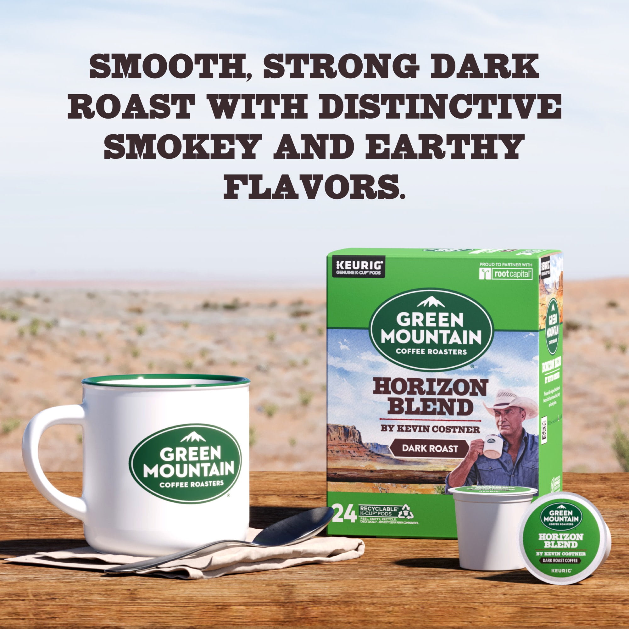 Green Mountain Coffee Roasters, Horizon Blend Coffee by Kevin Costner Dark Roast K-Cup Coffee Pods, 24 Count - Walmart.com