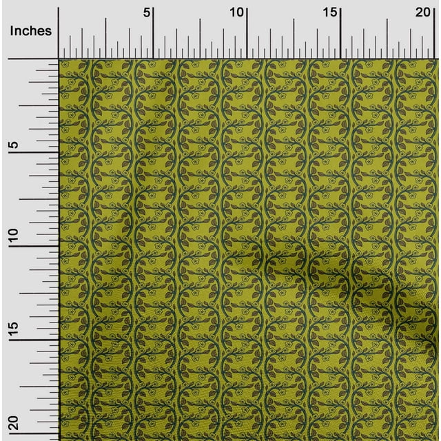 oneOone Tissu Popeline de Coton Feuilles & Floral Imprimé Bloc Tissu BTY 42 Pouces de Large