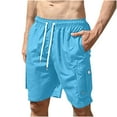 thumbnail image 2 of Mens Beach Shorts Mens Swim Trunks Mens Casual Beach Work Casual Men Short Trouser Shorts Pants Ndbuld Light Blue M, 2 of 7
