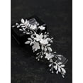 thumbnail image 4 of Flower Bridal Hair Combs Pearl Crystal Bride Wedding Hair Accessories Rhinestone Hair Piece Headpieces for Bride Bridesmaid Wedding Women and Girls (S8735 Silver), 4 of 4