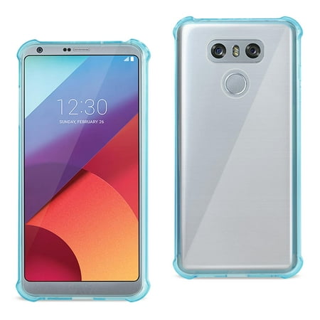 Lg G6 Clear Bumper Case With Air Cushion Shock Absorption In Clear Navy
