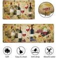 thumbnail image 4 of Wine Kitchen Rugs 2 Piece Retro Kitchen Mat Set Cushioned Anti Fatigue Mat for Kitchen Floor Thick Non-Slip Kitchen Rugs Wine Glass Grapes Kitchen Decor, 4 of 6