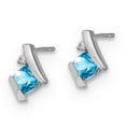 thumbnail image 2 of Primal Gold 10 Karat White Gold Blue Topaz and Diamond Earrings, 2 of 5