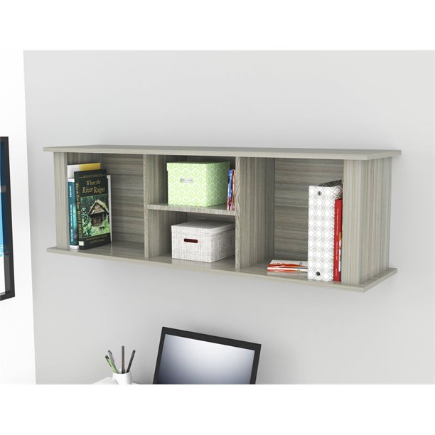 Inval WallMounted Hutch, Smoke Oak