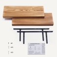 thumbnail image 6 of 16 Inch Handcrafted European Pine Natural Rustic Wooden Floating Shelves Wall Mounted Set of 2, Walnut, 6 of 7