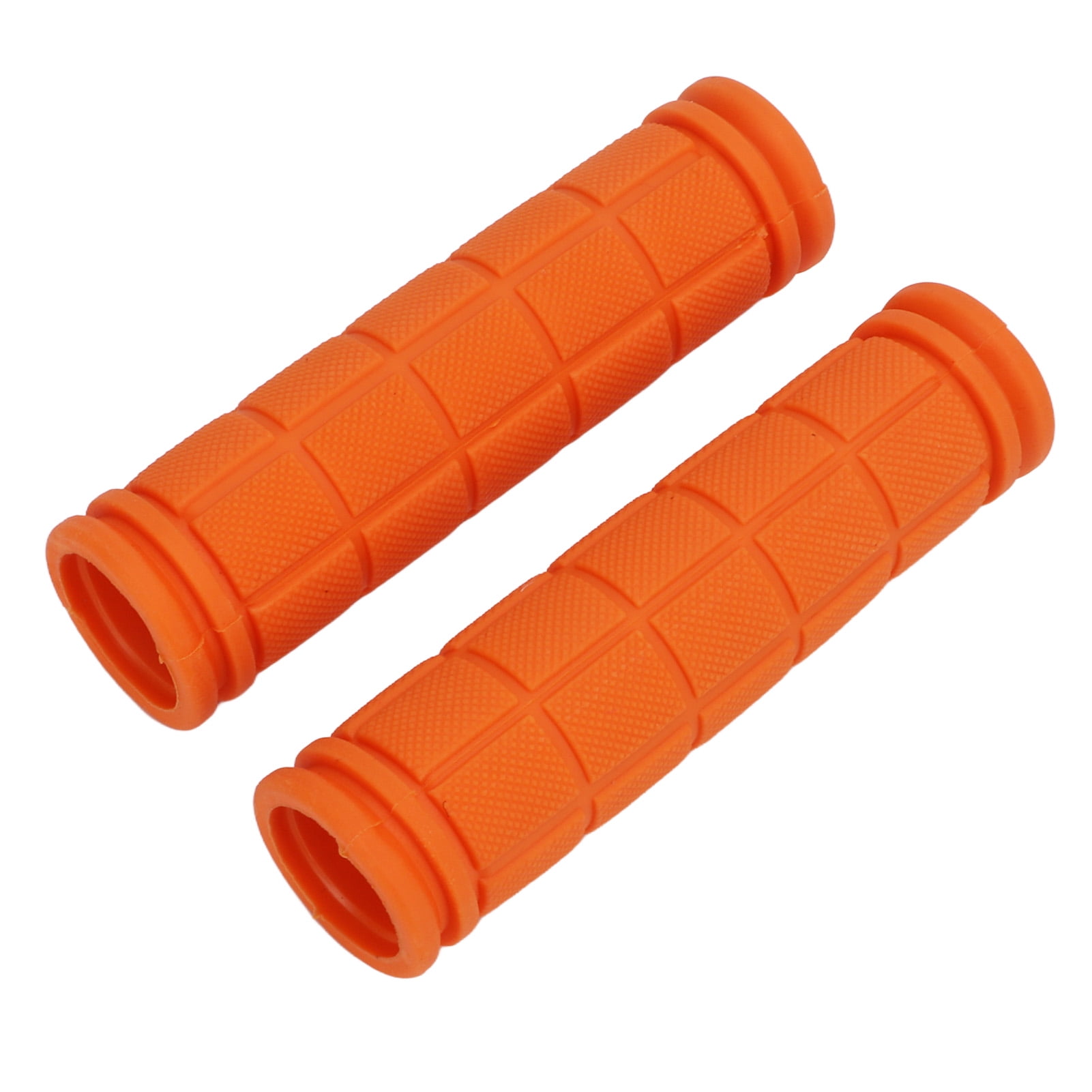 Rubber Bike Handle Grips Rubber Bicycle Handlebar Grips Unilateral Locking 11.5cm Length For Mountain Bikes For City Bikes Orange