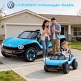 thumbnail image 2 of iRerts 12V Ride on Cars with Remote Control, Licensed Volkswagen Beetle Powered Ride on Toys with Bluetooth, USB Port, Music, Rear Storage, LED Lights, Electric Car for Kids 3-6 Years Old, Blue, 2 of 10