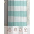 thumbnail image 7 of Aqua Striped Semi Sheer Curtains 54 Inch Length 2 Panels Set, Rustic Farmhouse Stripes Sheer Kitchen Curtain Privacy Voile Window Curtain for Living Room Bedroom Rod Pocket Drapes, 7 of 7