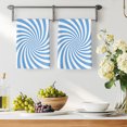 thumbnail image 3 of Blue White Kitchen Towels Set of 3, Farmhouse Striped Spiral Vortex Abstract Absorbent Dish Towels for Kitchen, Microfiber Hand Towel, Quick Drying Tea Towel for Cleaning Decorative Dishcloths, 3 of 7