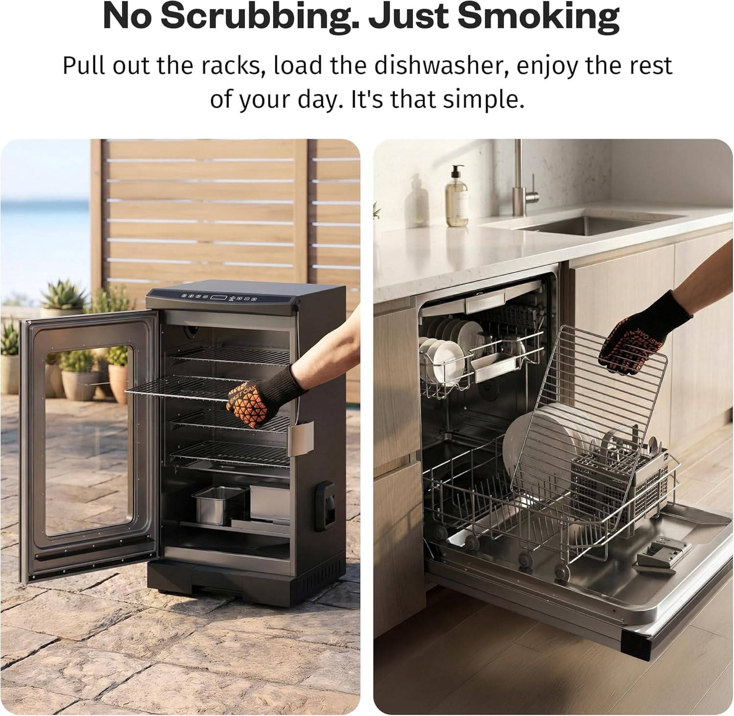 EAST OAK 30" Electric Smoker for Outdoors, Built-in Probe, 725 sq in, Mist Silver