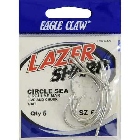 UPC: 0047708606158 | Lazer Sharp L197GH-6/0 Circle Offset Hook  Sea Guard  Size 6/0  5 Pack
