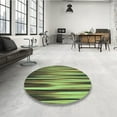 thumbnail image 4 of Ahgly Company Machine Washable Indoor Round Transitional YellowGreen Area Rugs, 5' Round, 4 of 7