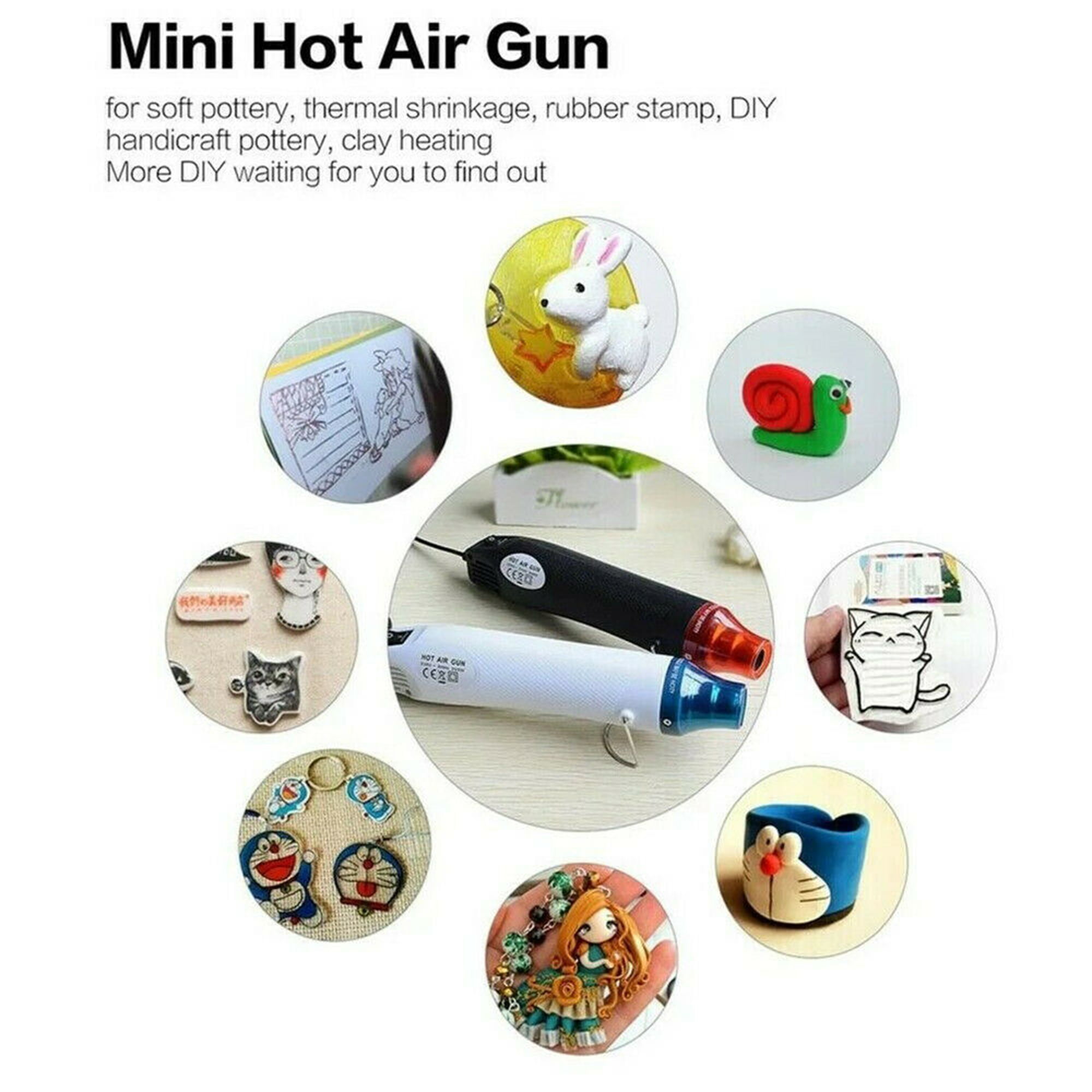300W Portable Heat Gun for DIY Craft Embossing, Shrink Wrapping PVC, Drying  Paint, Clay, Rubber Stamp - AliExpress