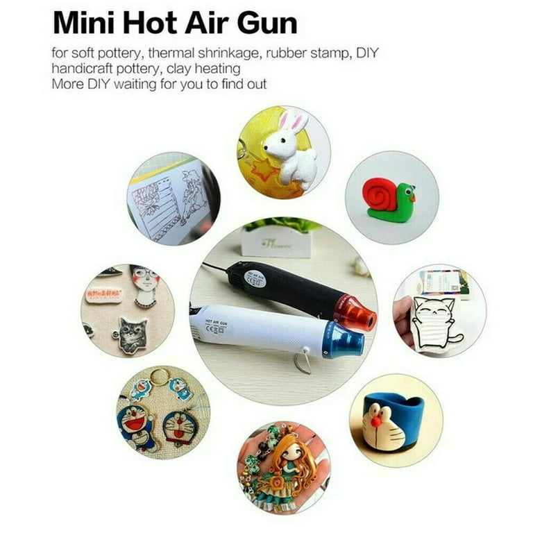 Mini Heat Gun for Epoxy Resin 300W Portable Handheld Black Heat Gun for Crafts Embossing, Shrink Wrapping, Drying Paint, Clay, Rubber Stamp Heat