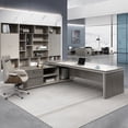 thumbnail image 3 of Corner L Shaped Office Desk Reception Living Room Executive Storage Computer Desks Luxury Standing Mesa De Escritorio Furniture My Lux Decor Round, 3 of 30