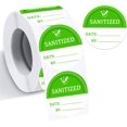thumbnail image 1 of shiyou-Sanitized Label 2 Inch Sanitized by Stickers Green Cleanliness Blank Date and by Stickers for Hospital,Car Rentals, House Rentals, Resturants(Pack-500), 1 of 4