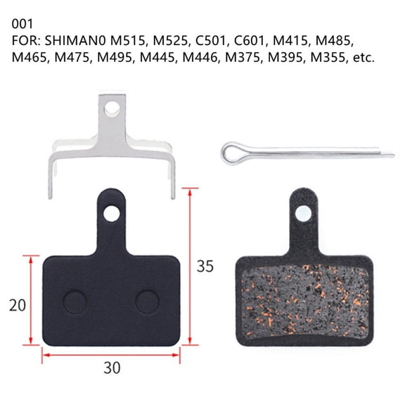 YAAQII for Sintered Metal Disc Brake Pads for Bicycle E-Scooter M355 M515 M525 C501 C601 15 85 65 75 95 45 46 M375 M395 High Performance Copper Fiber Steel Back Plate 35x30mm