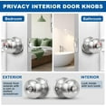 thumbnail image 4 of Privacy Door Knob, 8 Pack Brushed Nickel Round Keyless Doorknobs Interior/Exterior Lockset, Privacy Locking Door Knobs for Bedroom/Bathroom, Modern Design Door Hardware, 4 of 14