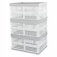 thumbnail image 3 of Vababa 3-Pack Plastic Stackable Collapsible Storage Crate, 15 L Stacking Folding Storage Basket, 3 of 4