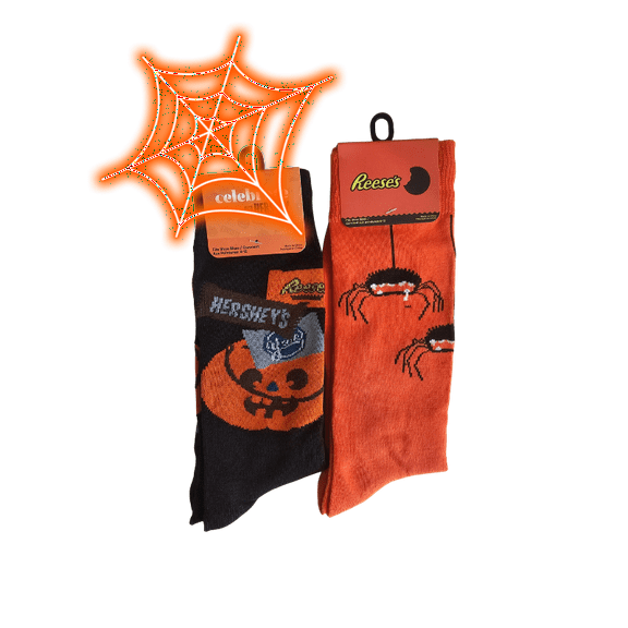 Hershey & Reese's Candy Crew Socks, Shoe Size 6-12 , 2 Pair Bundle
