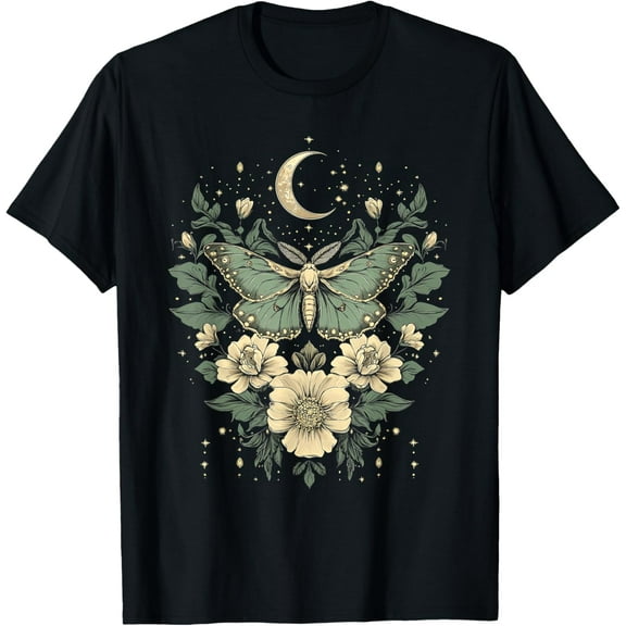 Goblincore Moth and Butterfly Moonphases Flowers Cottagecore Men T-Shirt