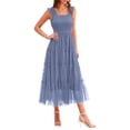 thumbnail image 1 of Vestido PRETTYGARDEN de tul midi con fruncido y volantes sin mangas XXL, 1 of 7