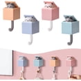 thumbnail image 1 of 4PCS Kawaii Door Hanger, Pop Up Cute Cat Utility Hook, Cartoon Animals Key Holder Hook, 1 of 5