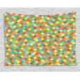 thumbnail image 1 of Grid Tapestry, Mosaic Tile Inspired Colorful Geometric Diamond Shape Pattern of Diagonal Mesh Artwork, Wall Hanging for Bedroom Living Room Dorm Decor, 60W X 40L Inches, Multicolor, by Ambesonne, 1 of 2